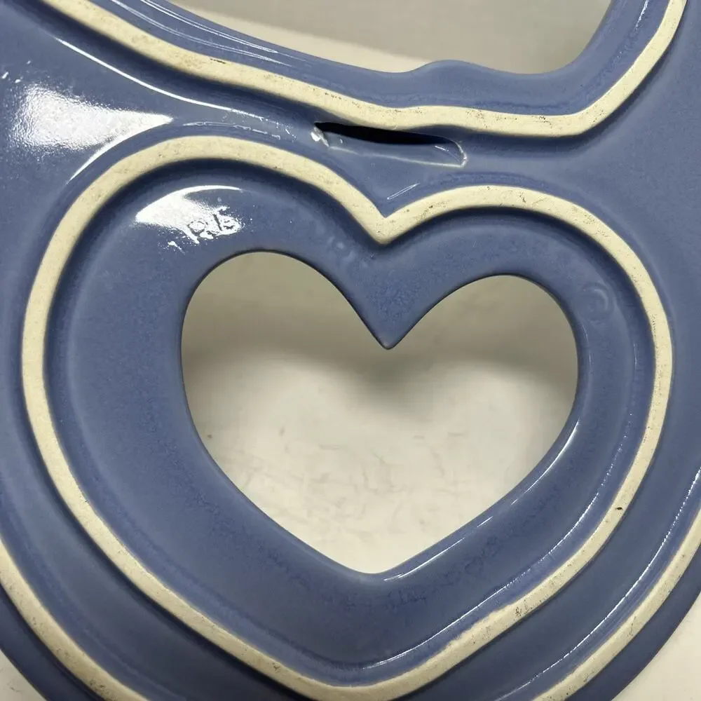 Treasure Craft Ceramic Pale Blue Chicken Hen Trivet Wall Decor Country Heart